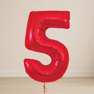 Red Number Balloons | Foil, 34"