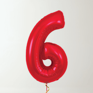 Red Foil Number Balloons (34” Helium-Filled) 6 The Party Hut | Balloons, Fancy Dress & Party Supplies Cheltenham