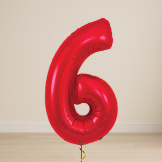 Red Number Balloons | Foil, 34"