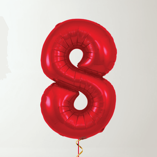 Red Foil Number Balloons (34” Helium-Filled) 8 The Party Hut | Balloons, Fancy Dress & Party Supplies Cheltenham