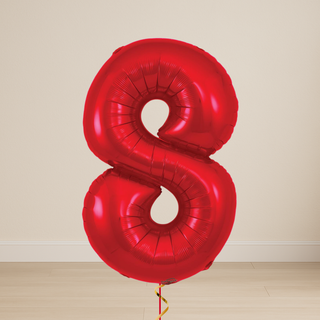 Red Number Balloons | Foil, 34"