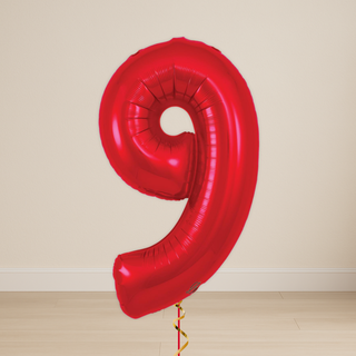 Red Number Balloons | Foil, 34"