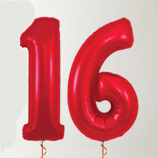 Red Foil Number Balloons (34” Helium-Filled) 16 The Party Hut | Balloons, Fancy Dress & Party Supplies Cheltenham