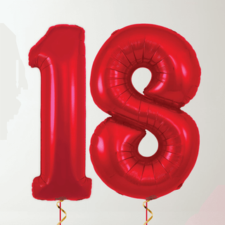 Red Foil Number Balloons (34” Helium-Filled) 18 The Party Hut | Balloons, Fancy Dress & Party Supplies Cheltenham