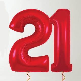 Red Foil Number Balloons (34” Helium-Filled) 21 The Party Hut | Balloons, Fancy Dress & Party Supplies Cheltenham