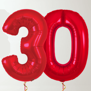 Red Foil Number Balloons (34” Helium-Filled) 30 The Party Hut | Balloons, Fancy Dress & Party Supplies Cheltenham