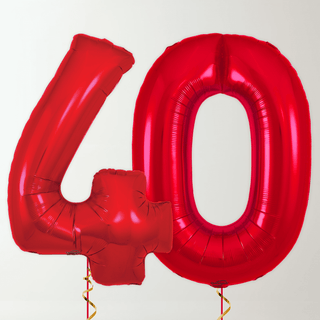 Red Foil Number Balloons (34” Helium-Filled) 40 The Party Hut | Balloons, Fancy Dress & Party Supplies Cheltenham