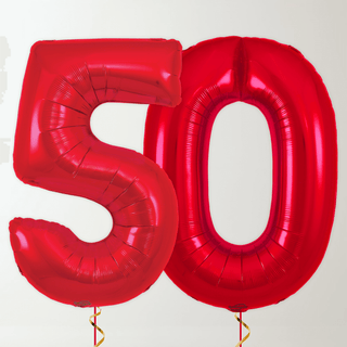 Red Foil Number Balloons (34” Helium-Filled) 50 The Party Hut | Balloons, Fancy Dress & Party Supplies Cheltenham