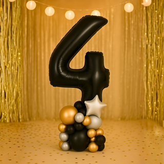 Stylish Premium Black Number Stack Balloon Display – Number 5