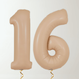 Nude Foil Number Balloons (34” Helium-Filled) 16 The Party Hut | Balloons, Fancy Dress & Party Supplies Cheltenham