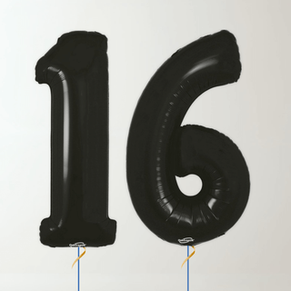 Black Foil Number Balloons (34” Helium-Filled) 16 The Party Hut | Balloons, Fancy Dress & Party Supplies Cheltenham