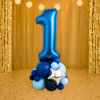 Sapphire Blue Number Stacks Balloon Display – Number 1