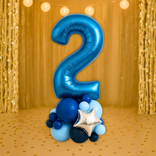 Sapphire Blue Number Stacks Balloon Display – Number 2