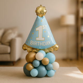 1st Birthday Party Hat Balloon Display – Boy or Girl