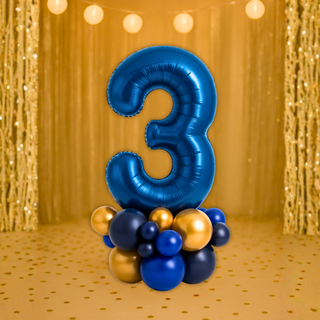 Premium Navy Blue Number Stacks Balloon Display – Number 3