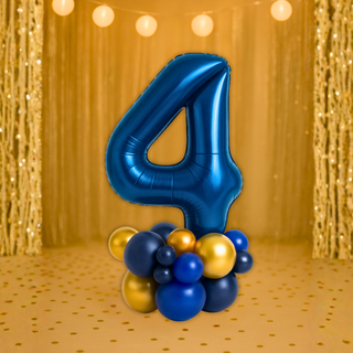 Premium Navy Blue Number Stacks Balloon Display – Number 4