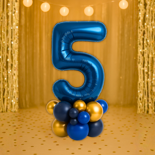 Premium Navy Blue Number Stacks Balloon Display – Number 5