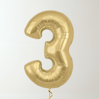 Silk Gold Foil Number Balloons (34” Helium-Filled) 3 The Party Hut | Balloons, Fancy Dress & Party Supplies Cheltenham
