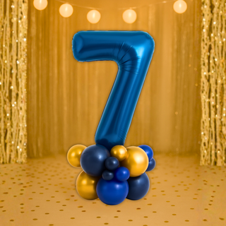 Premium Navy Blue Number Stacks Balloon Display – Number 7