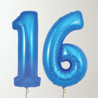 Sapphire Blue Foil Number Balloons (34” Helium-Filled) 16 The Party Hut | Balloons, Fancy Dress & Party Supplies Cheltenham