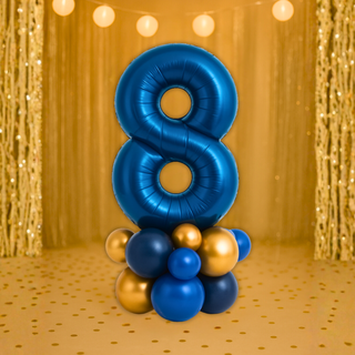 Premium Navy Blue Number Stacks Balloon Display – Number 8