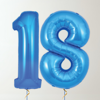 Sapphire Blue Foil Number Balloons (34” Helium-Filled) 18 The Party Hut | Balloons, Fancy Dress & Party Supplies Cheltenham