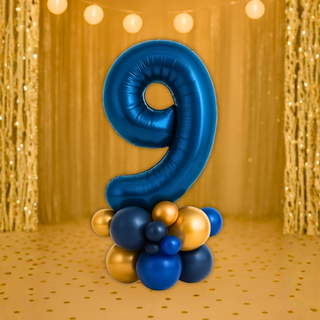 Premium Navy Blue Number Stacks Balloon Display – Number 9