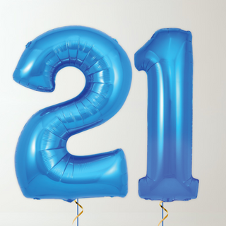 Sapphire Blue Foil Number Balloons (34” Helium-Filled) 21 The Party Hut | Balloons, Fancy Dress & Party Supplies Cheltenham