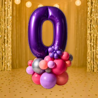 Premium Purple Number Stacks Balloon Display – Number 0
