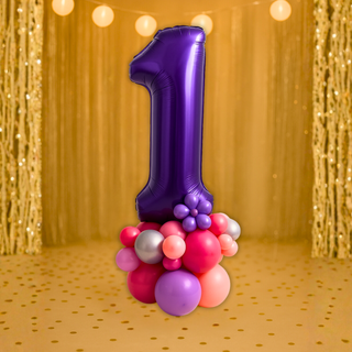 Premium Purple Number Stacks Balloon Display – Number 1