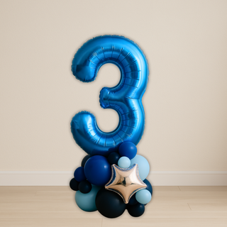 Sapphire Blue Number Balloon Stacks | 1.5m to 2m – Party Display