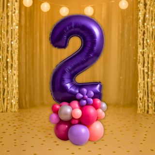 Premium Purple Number Stacks Balloon Display – Number 2