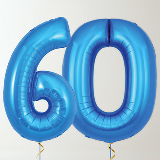 Sapphire Blue Foil Number Balloons (34” Helium-Filled) 60 The Party Hut | Balloons, Fancy Dress & Party Supplies Cheltenham