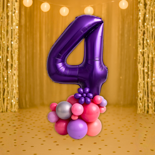 Premium Purple Number Stacks Balloon Display – Number 4