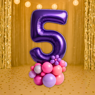 Premium Purple Number Stacks Balloon Display – Number 5