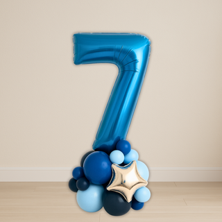 Sapphire Blue Number Balloon Stacks | 1.5m to 2m – Party Display