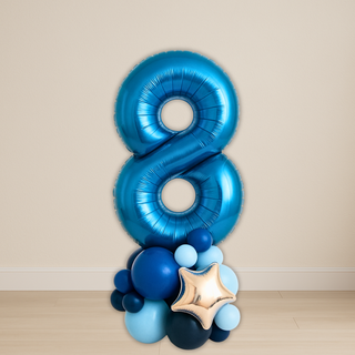 Sapphire Blue Number Balloon Stacks | 1.5m to 2m – Party Display
