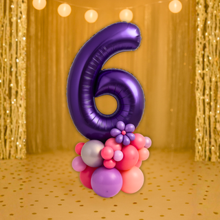 Premium Purple Number Stacks Balloon Display – Number 6