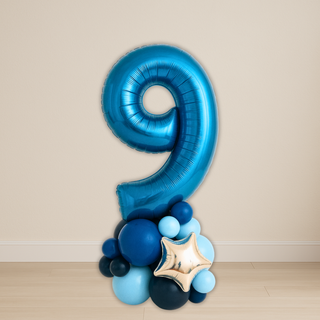 Sapphire Blue Number Balloon Stacks | 1.5m to 2m – Party Display