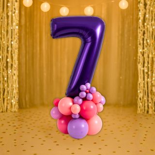 Premium Purple Number Stacks Balloon Display – Number 7