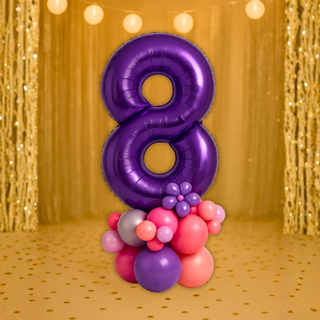 Premium Purple Number Stacks Balloon Display – Number 8