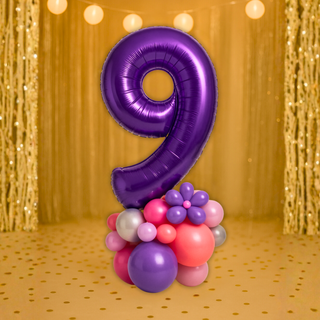 Premium Purple Number Stacks Balloon Display – Number 9