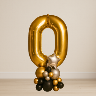 Gold Number Balloon Stacks | 1.5m to 2m – Party Display