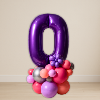 Purple Number Balloon Stacks | 1.5m to 2m – Party Floor Display