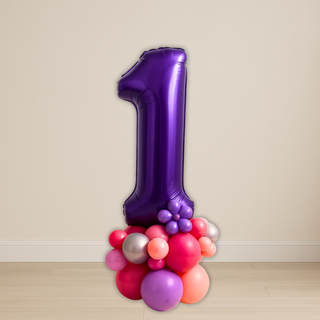 Purple Number Balloon Stacks | 1.5m to 2m – Party Floor Display
