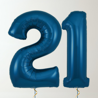 Navy Blue Foil Number Balloons (34” Helium-Filled) 21 The Party Hut | Balloons, Fancy Dress & Party Supplies Cheltenham