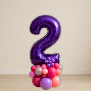 Purple Number Balloon Stacks | 1.5m to 2m – Party Floor Display