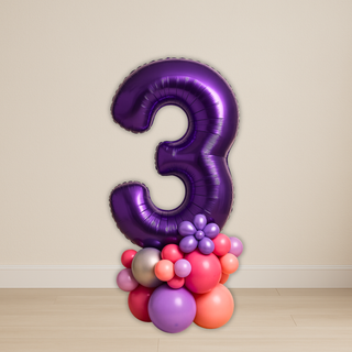 Purple Number Balloon Stacks | 1.5m to 2m – Party Floor Display