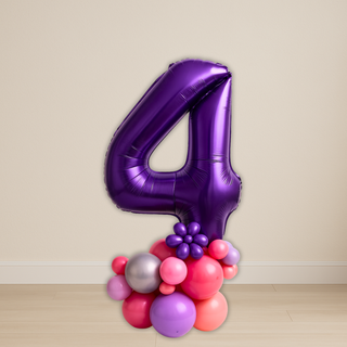 Purple Number Balloon Stacks | 1.5m to 2m – Party Floor Display