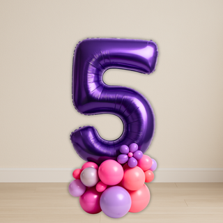 Purple Number Balloon Stacks | 1.5m to 2m – Party Floor Display